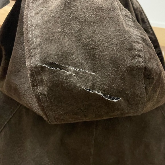 Premier Vintage Women's Suede Leather Utility Jacket in Brown - Picture 10 of 11